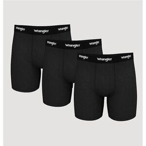 NEW Mens Active Stretch Boxer Briefs 3-Pack:Black:L